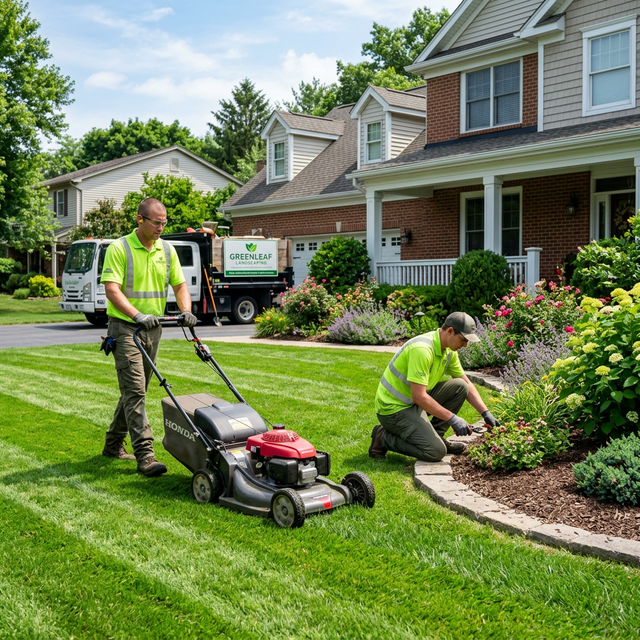 Landscaping team at work
